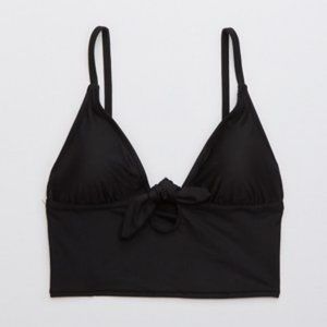 Aerie Real Good Longline Tie Front Triangle Bikini Top size Large